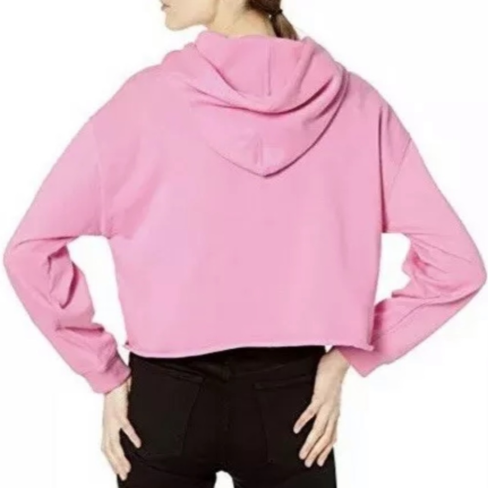 🌹Levi’s Women Raw Cut Hem Cropped Pink Hoodie NEW - Picture 3 of 8